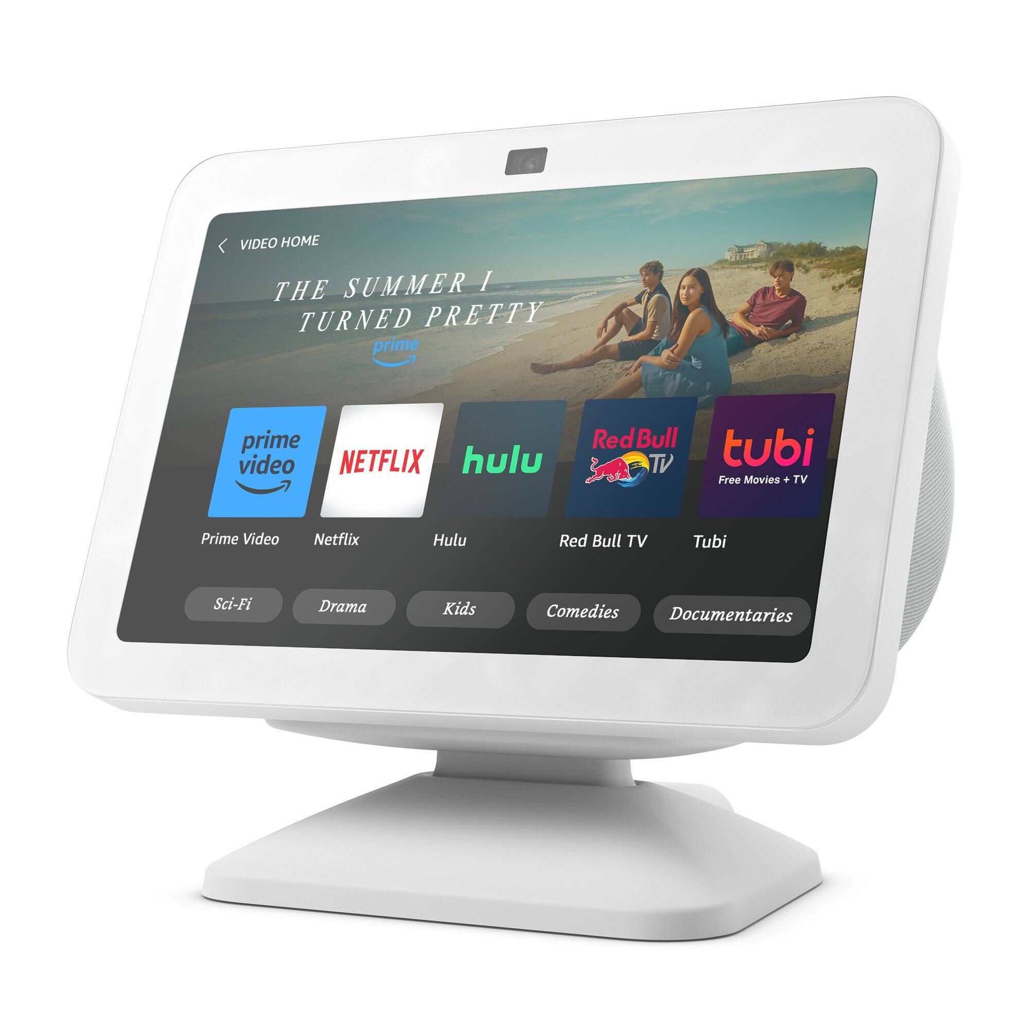 Alt View 13. Amazon - Stand for Echo Show 8 (3rd Gen) - Adjustable Stand with USB-C Charging Port (Echo Show not included) - White.