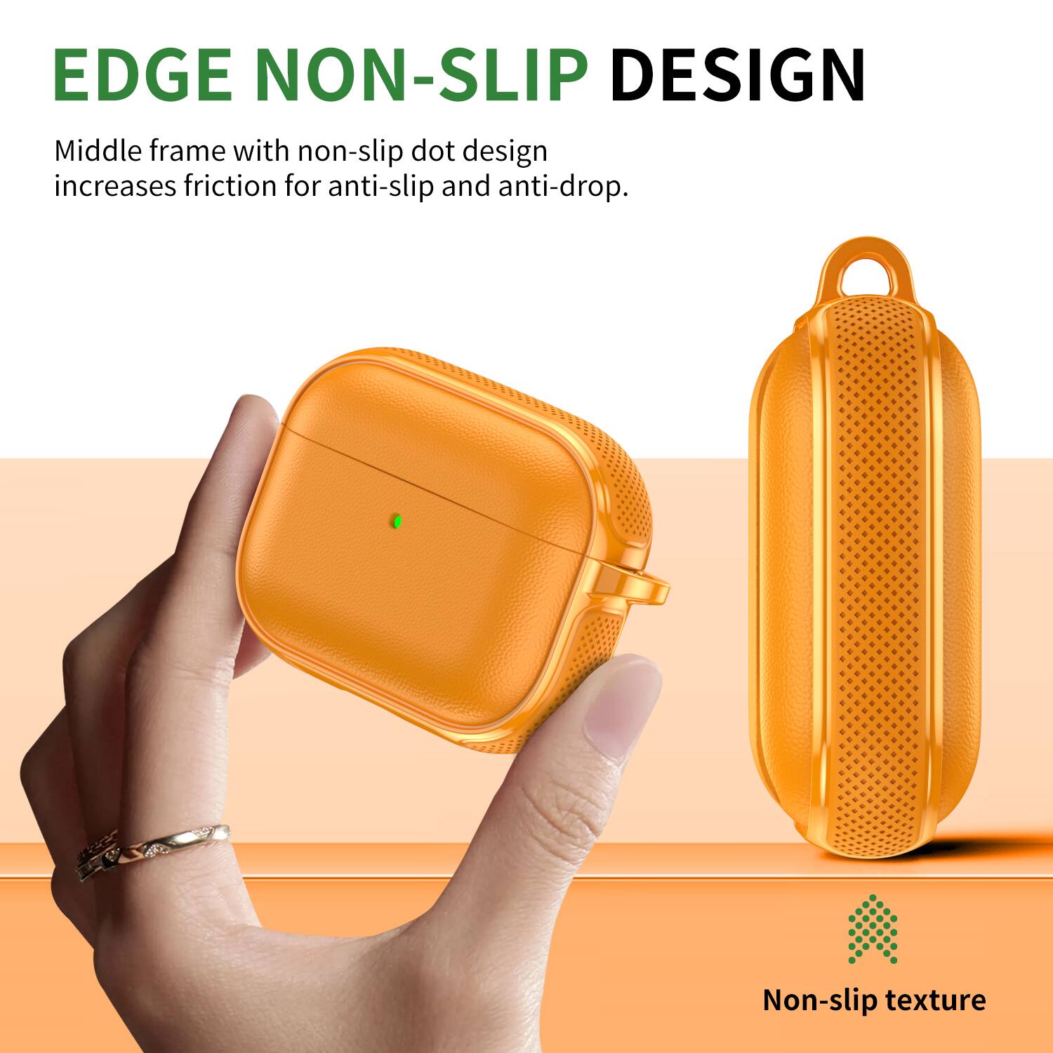 EDGE NON-SLIP DESIGN

Middle frame with non-slip dot design increases friction for anti-slip and anti-drop.

Non-slip texture