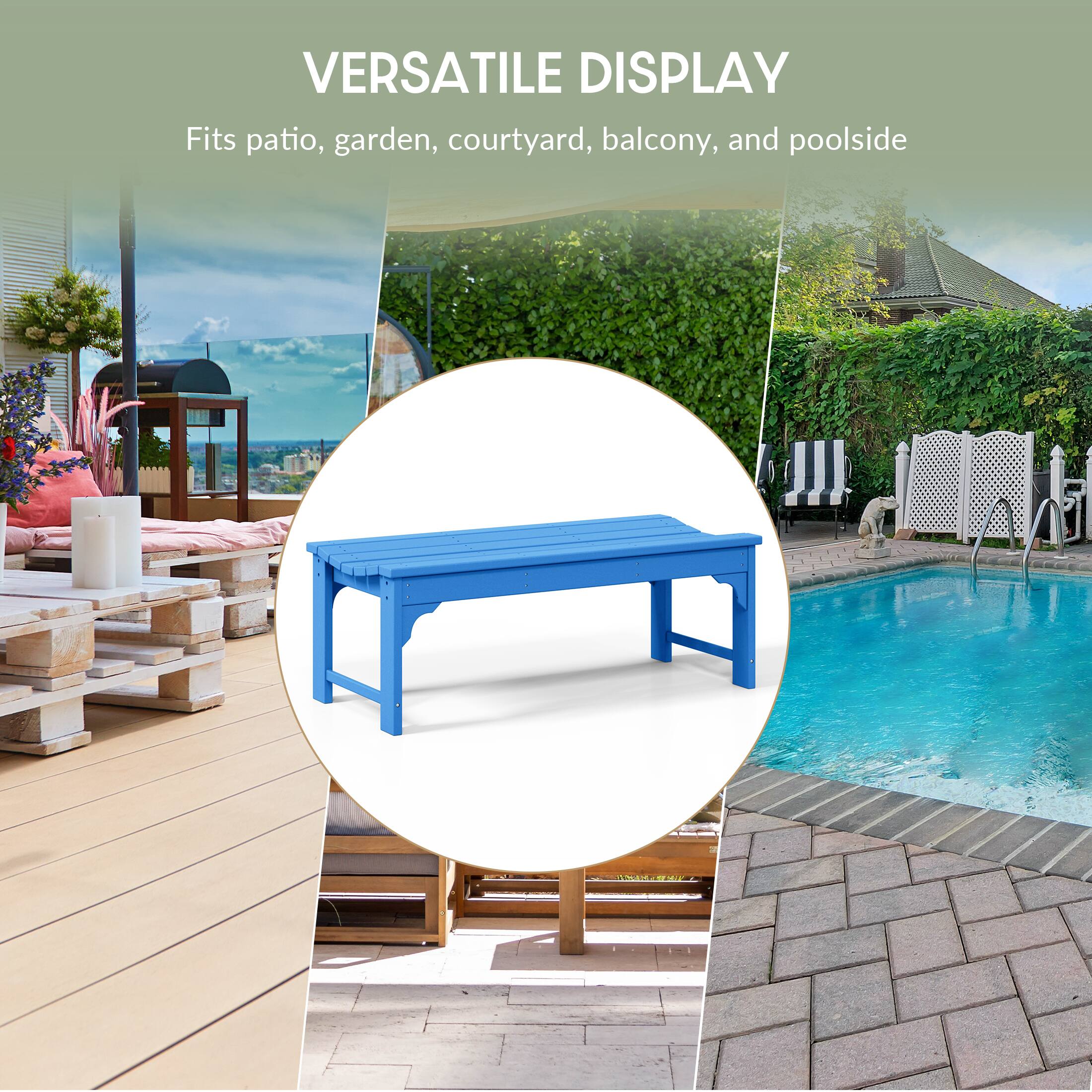 VERSATILE DISPLAY  
Fits patio, garden, courtyard, balcony, and poolside