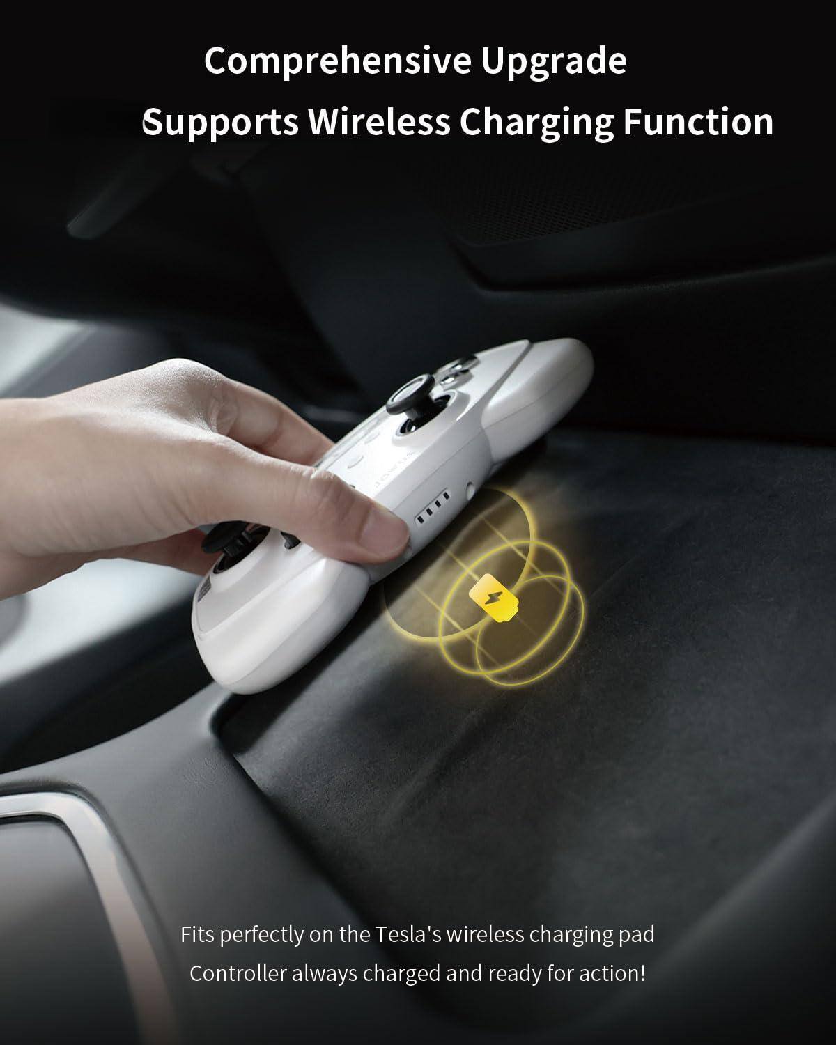 Comprehensive Upgrade  
Supports Wireless Charging Function  

Fits perfectly on the Tesla's wireless charging pad  
Controller always charged and ready for action!