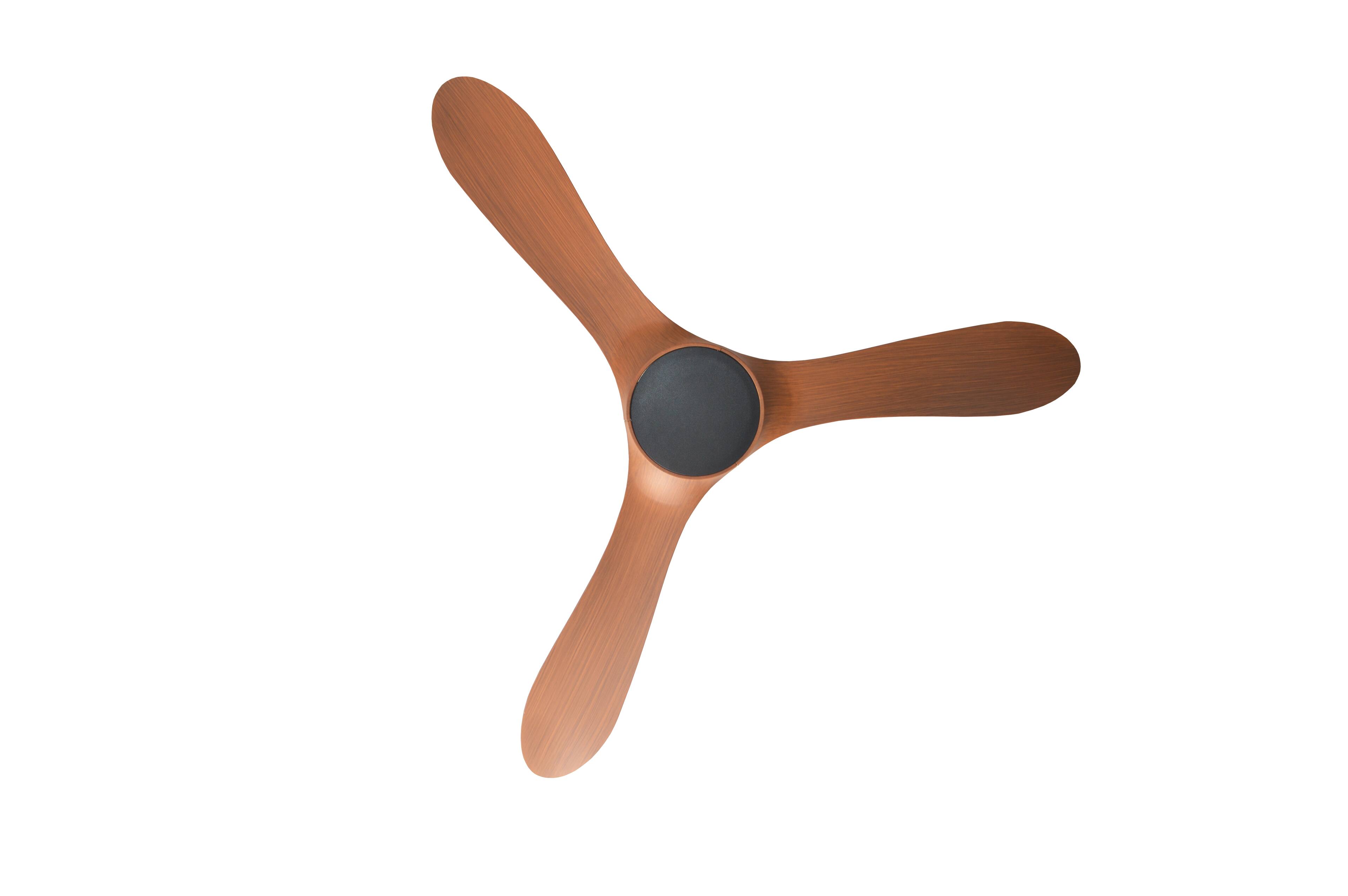 Alt View 3. ENLIGHT - 56" Smart Ceiling Fan, IP66 Outdoor & Coastal, Weather Resist, Efficient & Quiet DC Motor, Reverse Mode, Matter, 3 Blade - Teak Woodgrain.