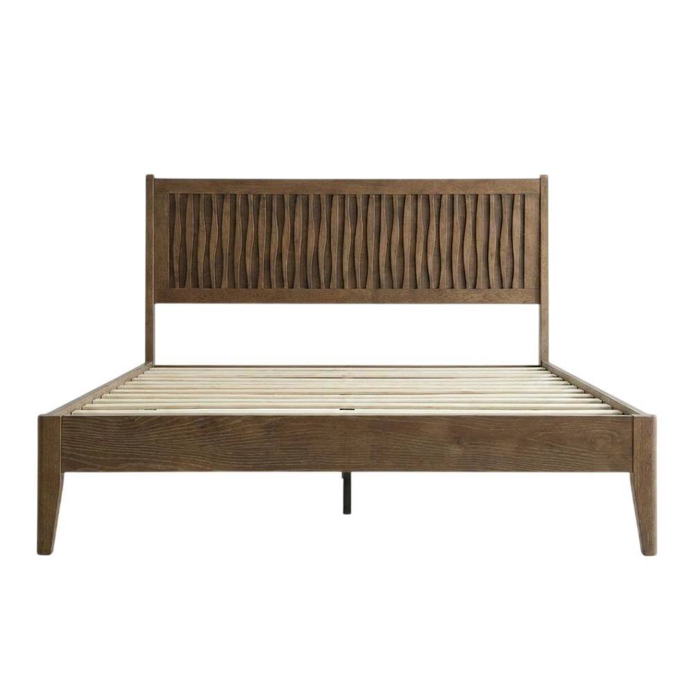 Left. FurniFact - Solid Wood Platform Bed - Barnwood.