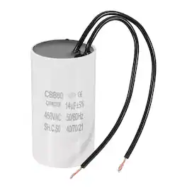 Unique Bargains - 14uF CBB60 Running Capacitor, AC 450V 2 Wires 50/60Hz for Refrigerators, Washing Machines, Water Pumps - White