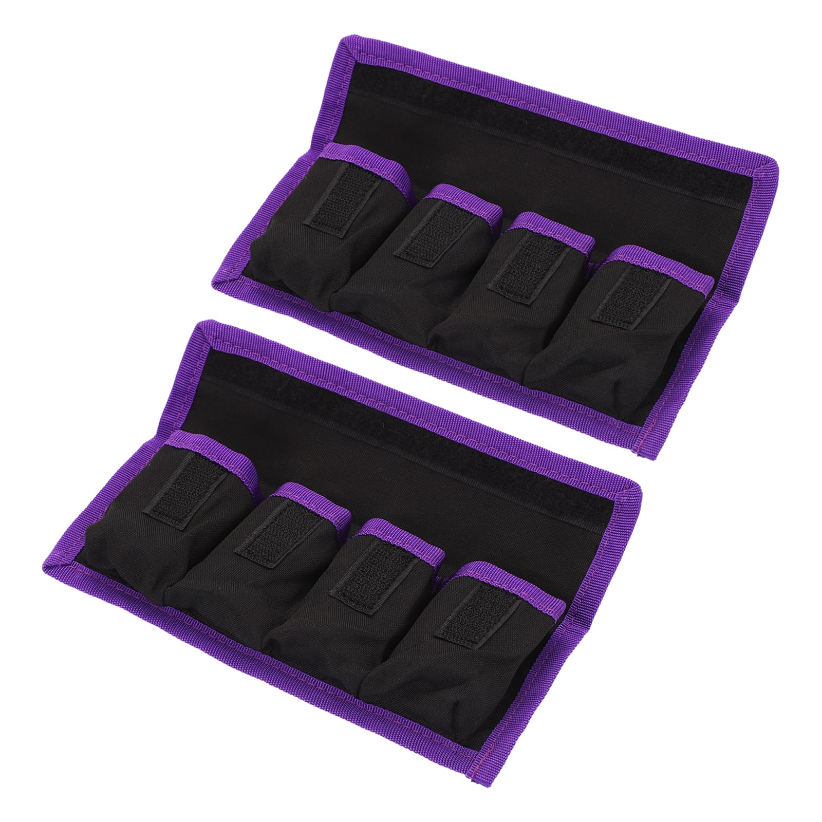 Unique Bargains - Camera Battery Pouch, 4 Pocket Nylon Holder for AAA, LP-E6, LP-E8, NP-FW50, EN-EL14/15 - Purple