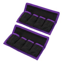Unique Bargains - Camera Battery Pouch, 4 Pocket Nylon Holder for AAA, LP-E6, LP-E8, NP-FW50, EN-EL14/15 - Purple