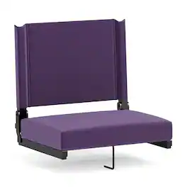 Emma + Oliver - 500 lb. Rated Lightweight Stadium Chair with Handle & Ultra-Padded Seat - Dark Purple