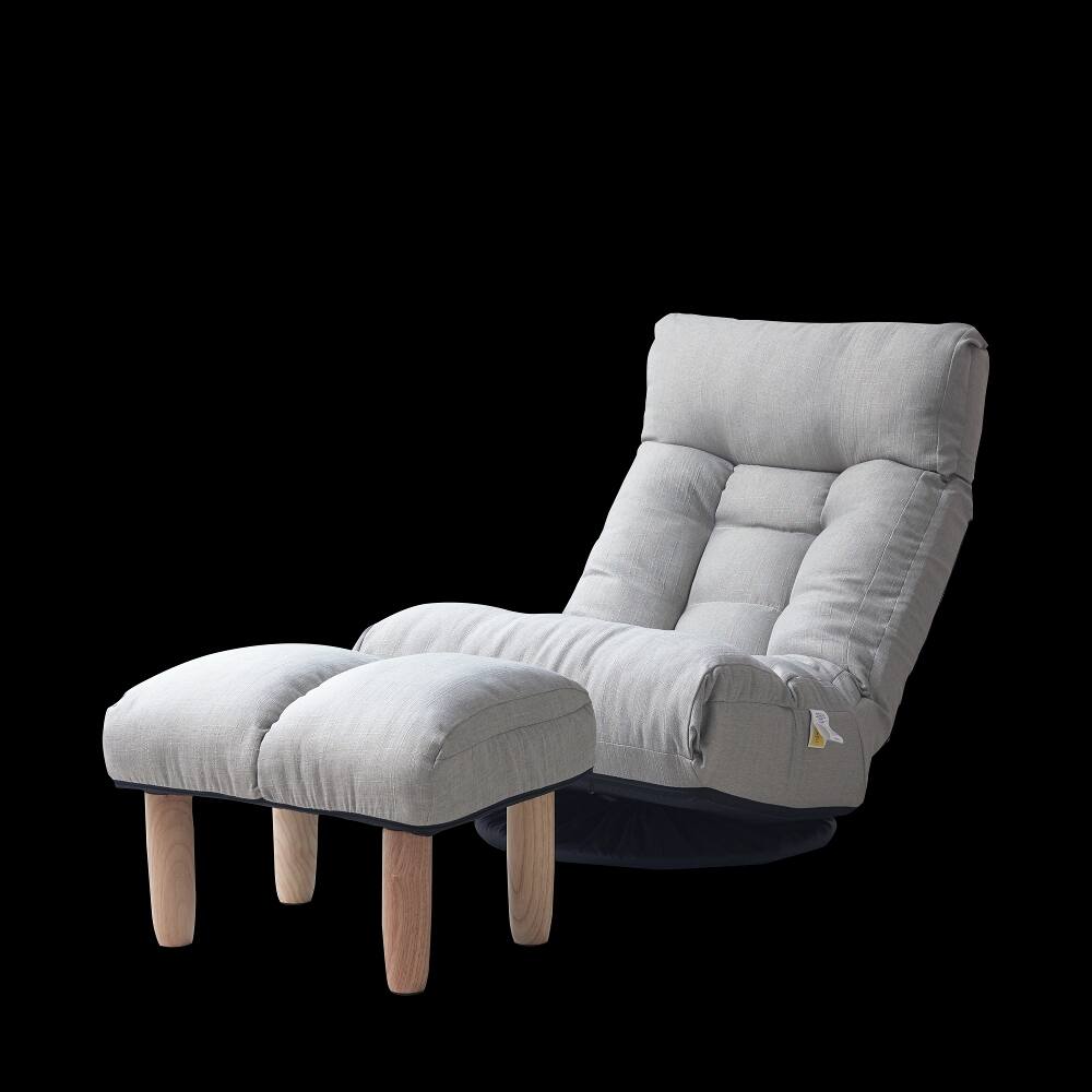 Alt View 7. Loheer - Loheer Adjustable Floor Chair Japanese Lazy Sofa Reclining Chair with Footrest Grey - Grey.