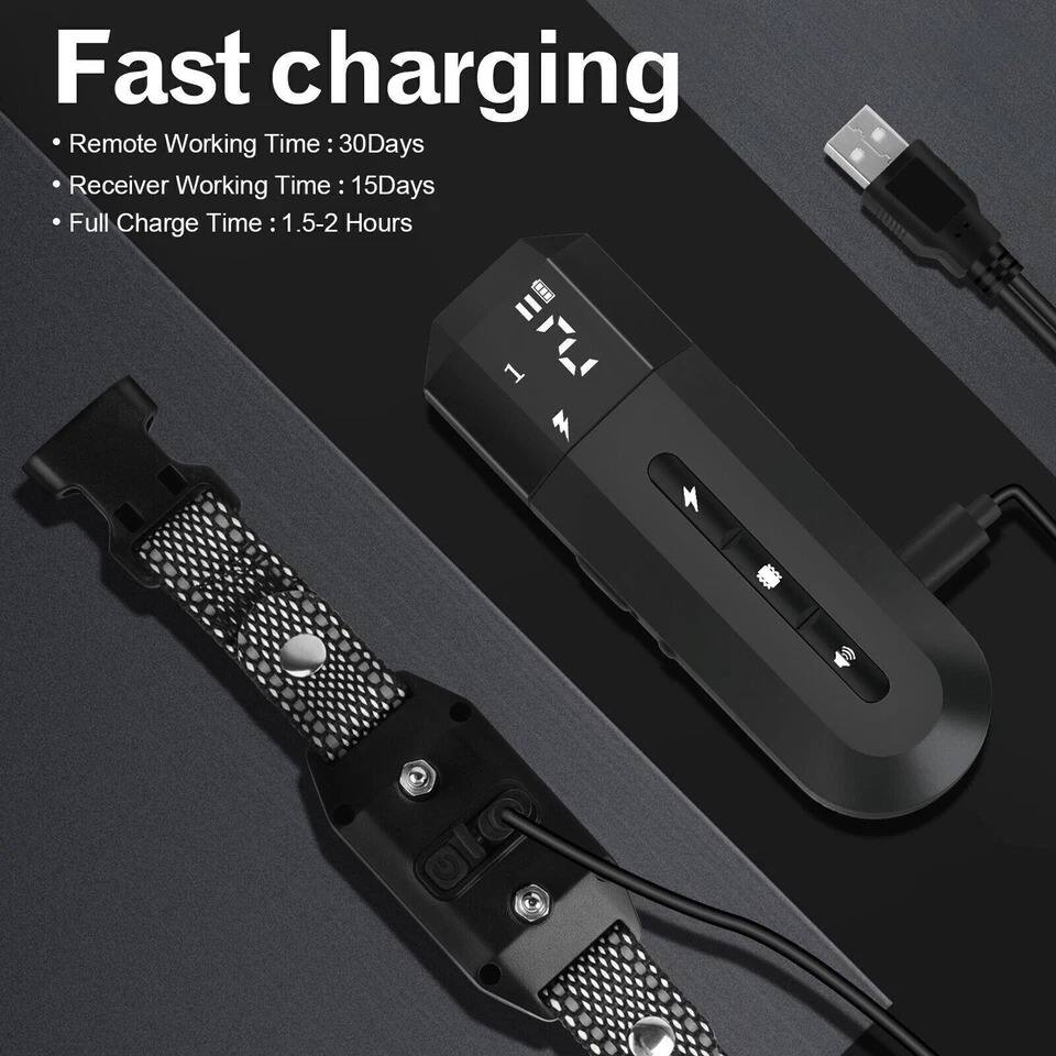 Fast charging

- Remote Working Time: 30 Days
- Receiver Working Time: 15 Days
- Full Charge Time: 1.5-2 Hours