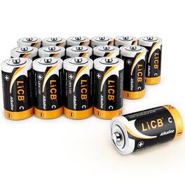 LiCB - 16 Pack Alkaline C Batteries, 1.5 Volts Long-Lasting C Cell Alkaline Batteries Perfect for Flameless Candles