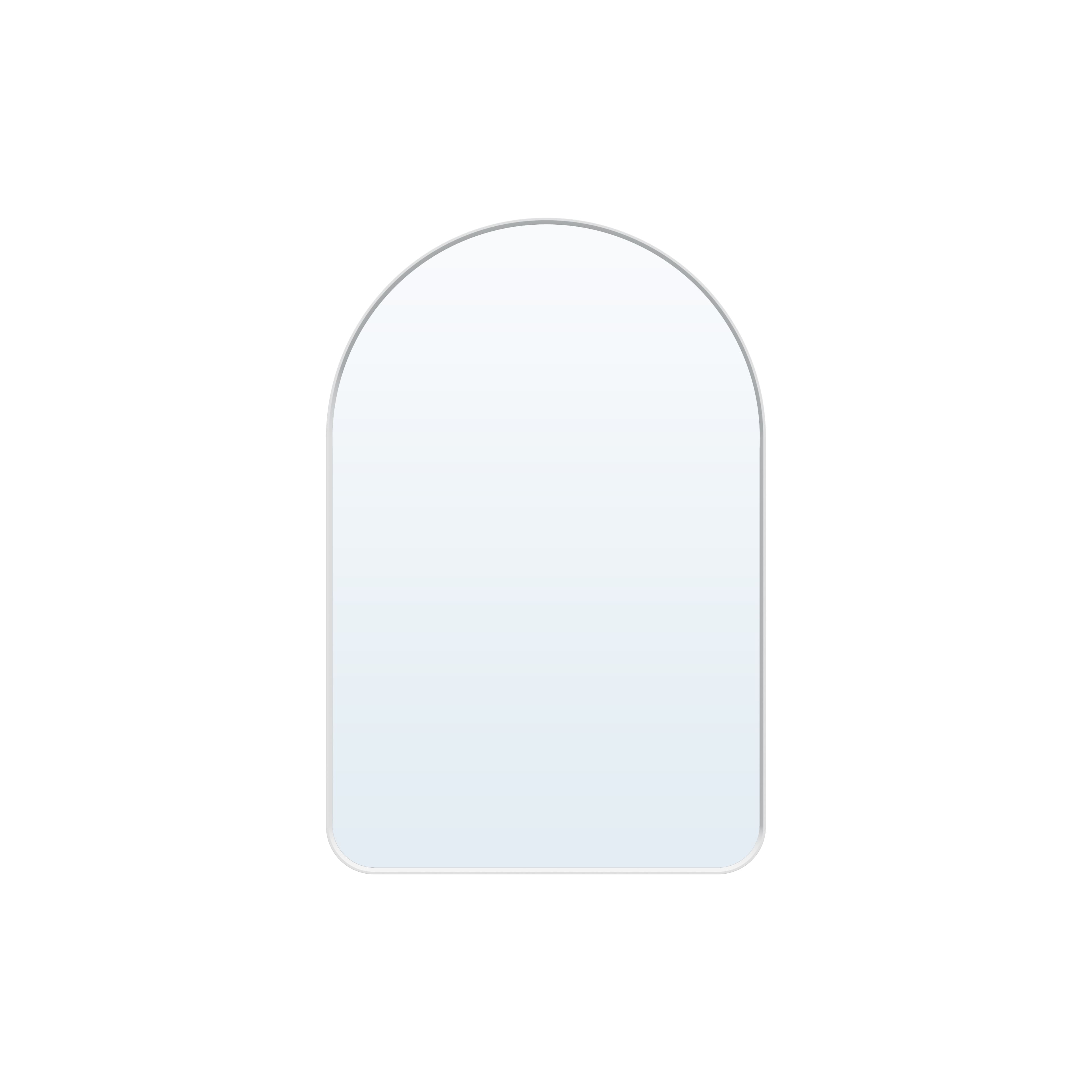 WELLFOR - 24 in. W x 36 in H Arch Anodized Aluminum Framed Wall Bathroom Vanity Mirror - White