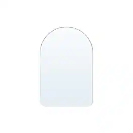 WELLFOR - 24 in. W x 36 in H Arch Anodized Aluminum Framed Wall Bathroom Vanity Mirror - White