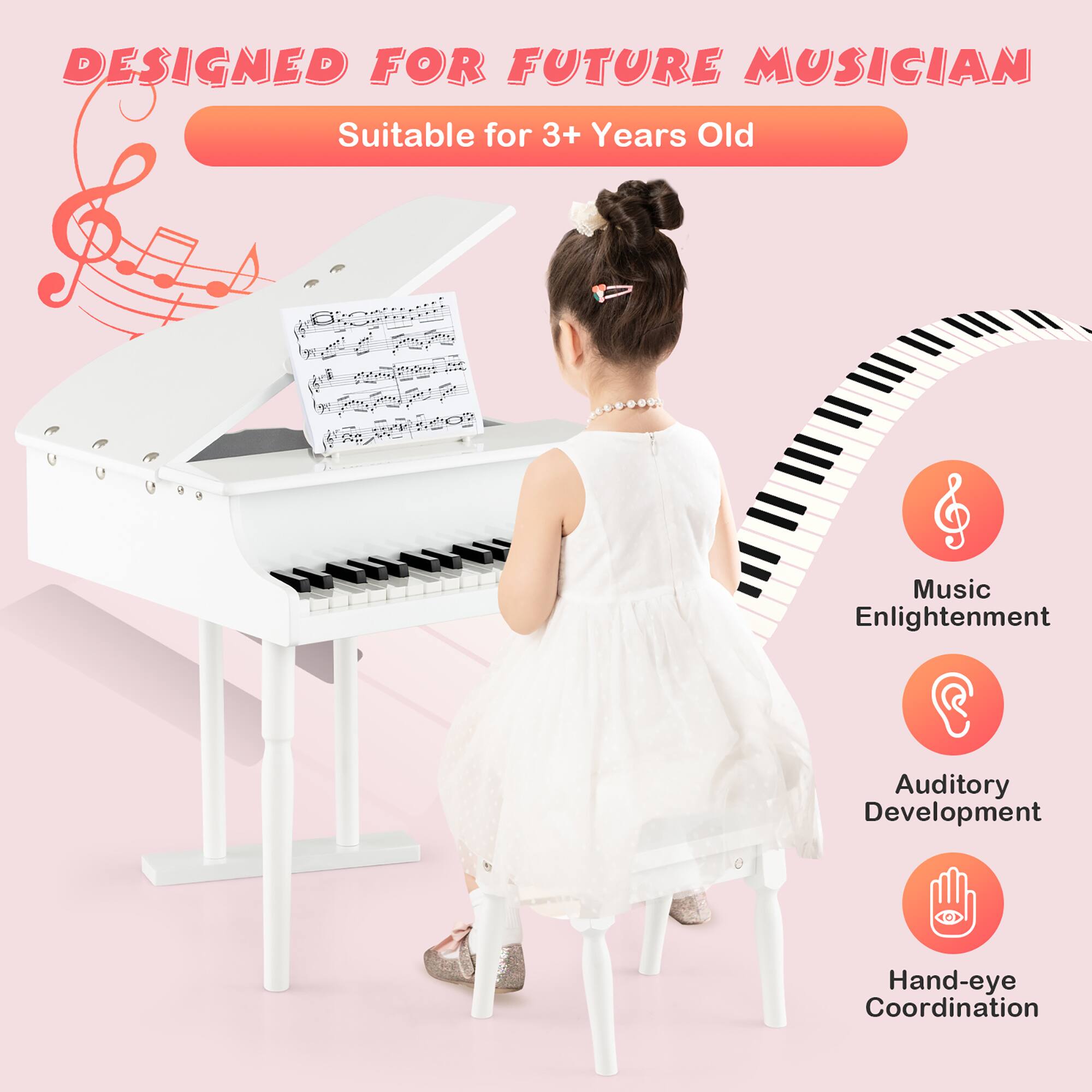 Designed for Future Musicians Suitable for 3+ Years Old E Music Enlightenment Auditory Development Hand-eye Coordination