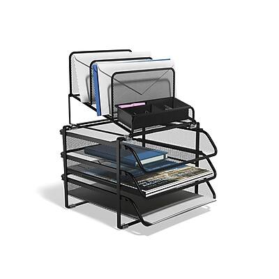 Alt View 2. TRU RED - TRU RED™ All-In-One 10-Compartment Wire Mesh Compartment Storage, Matte Black (TR57530) - Matte Black.
