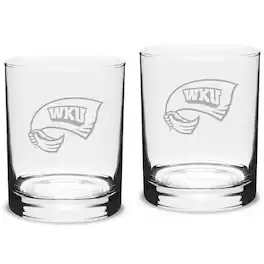 Jardine - Western Kentucky Hilltoppers 14oz. 2-Piece Classic Double Old-Fashioned Glass Set - Multicolor