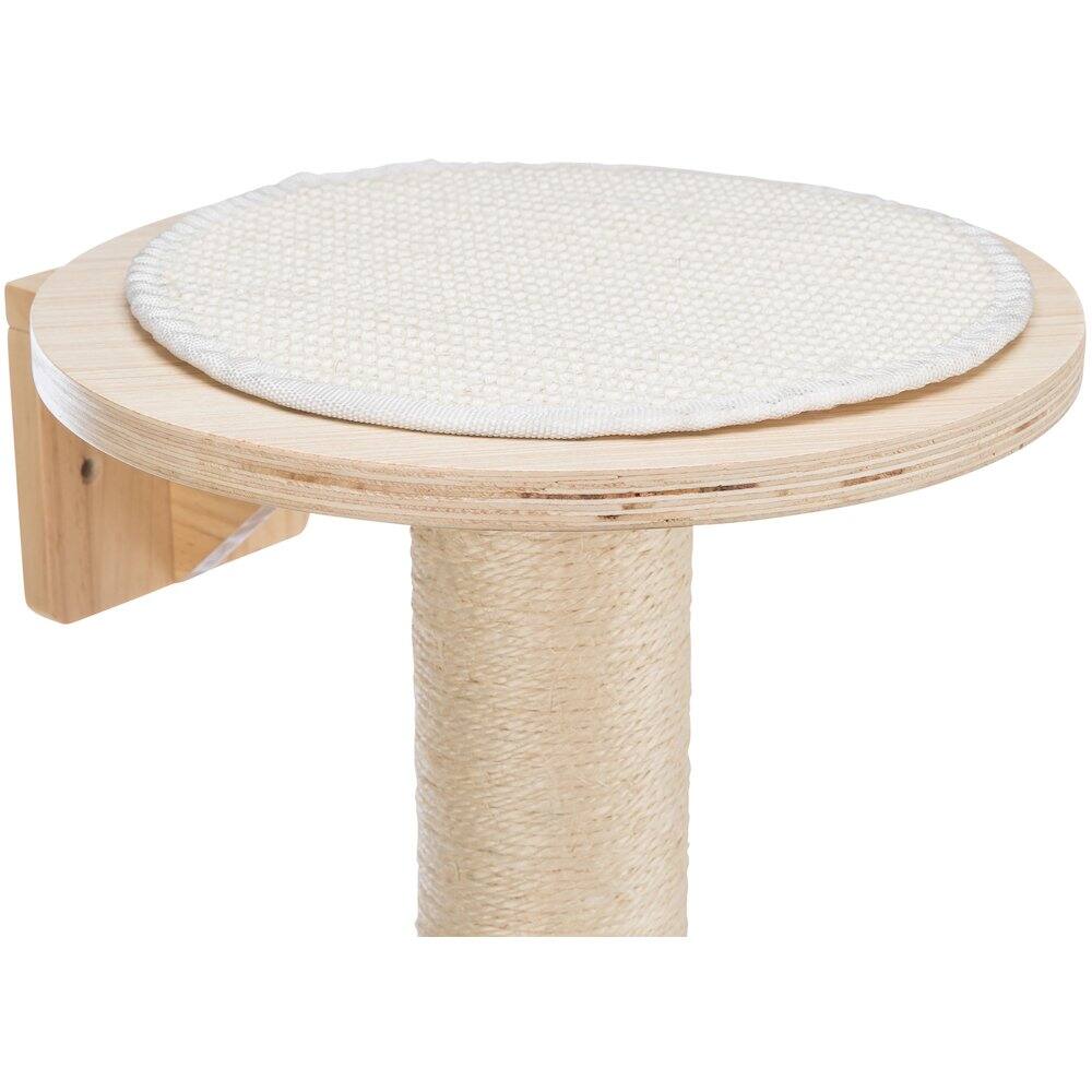 Alt View 2. TRIXIE - Mateo Wooden & Sisal 4-Level 54.3" Wall Mount Cat Tree, Scratching Posts & Condo - Natural/White.