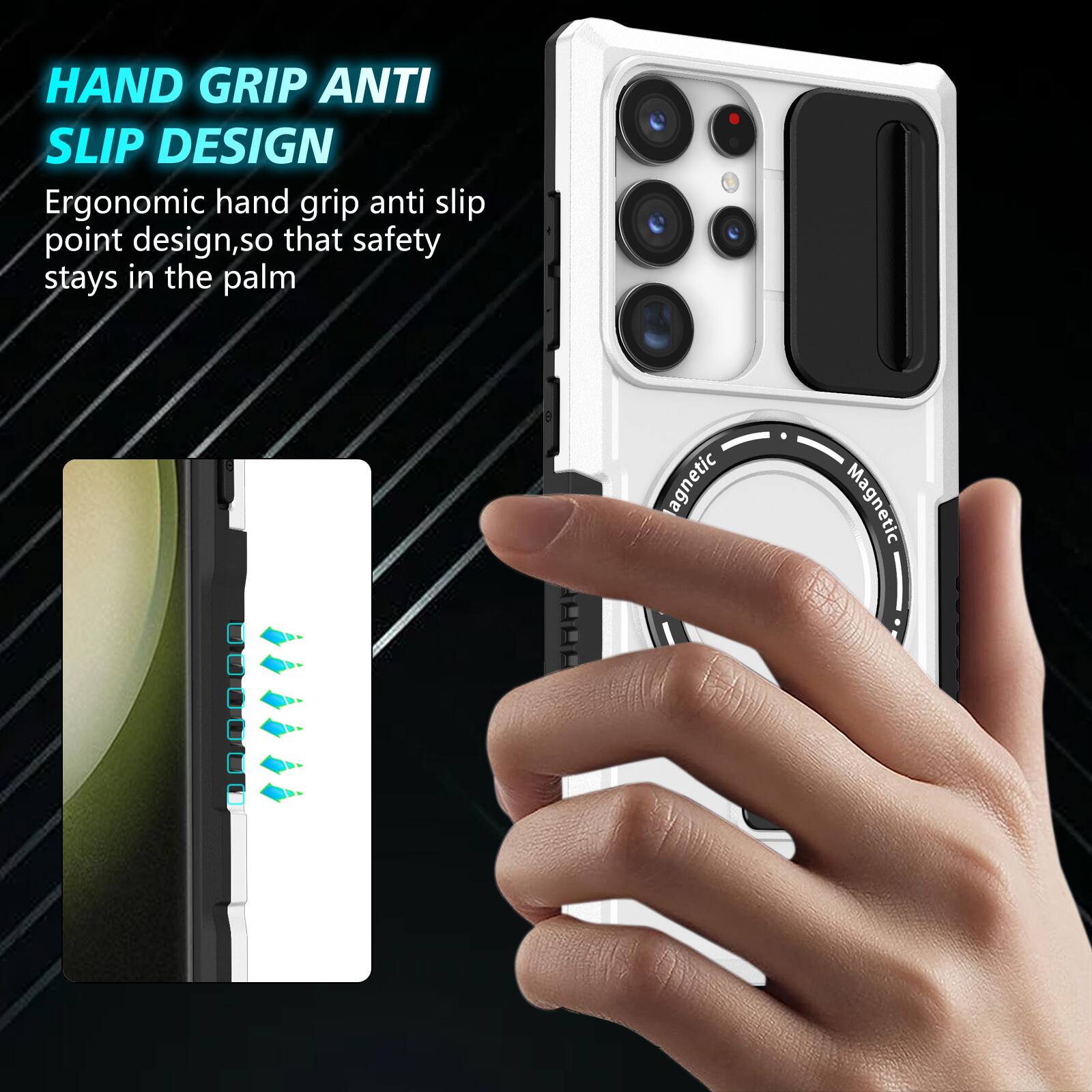 HAND GRIP ANTI SLIP DESIGN

Ergonomic hand grip anti slip point design, so that safety stays in the palm

Magnetic