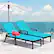Alt View 1. Costway - 2PCS Patio Rattan Lounge Chair Chaise Recliner Back Adjustable Cushioned - Turquoise.