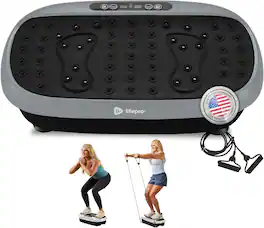 LifePro - HexaPlate Lite Vibration Plate – Compact Whole Body Exercise Machine for Toning & Recovery - Silver