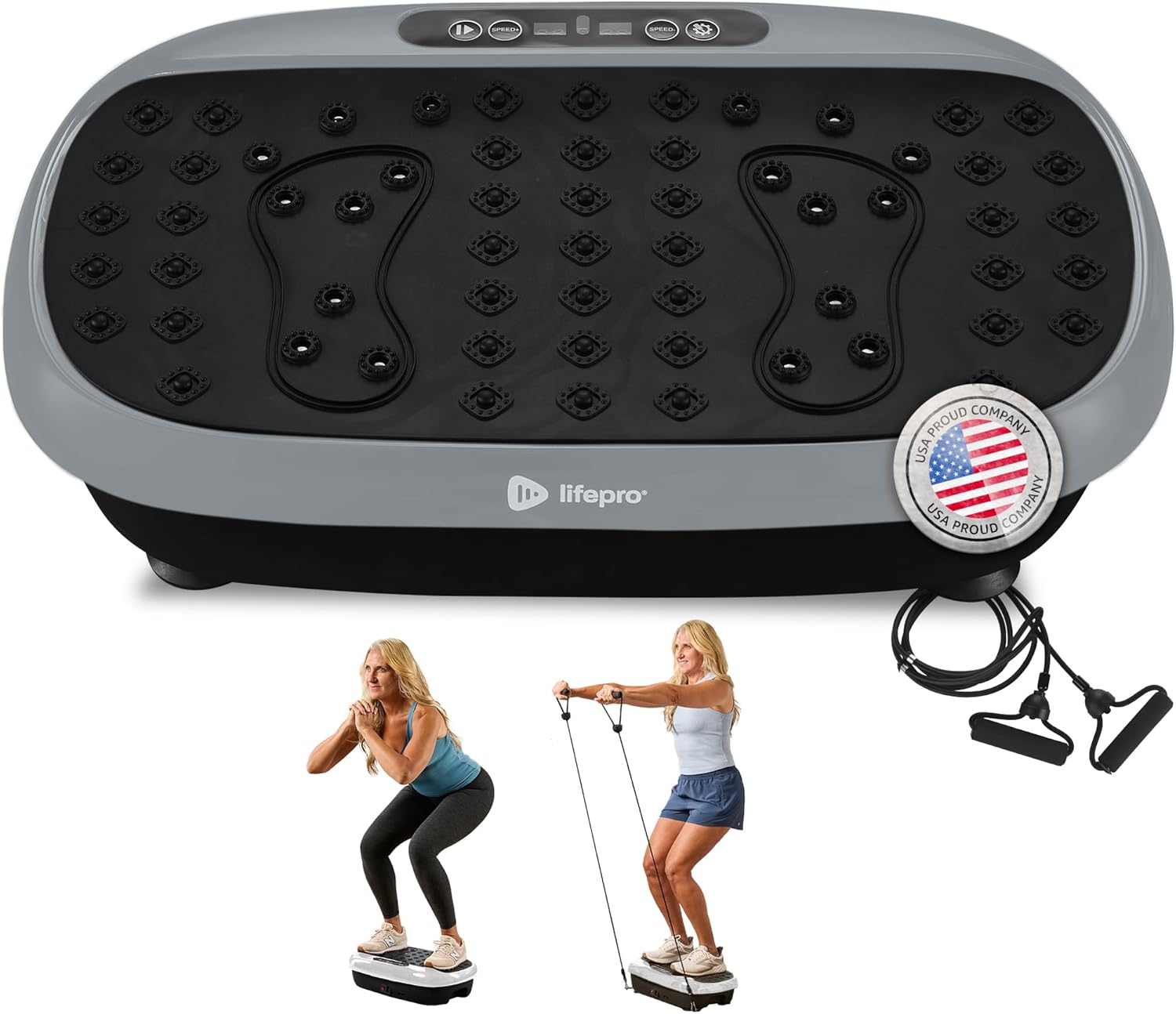 LifePro - HexaPlate Lite Vibration Plate – Compact Whole Body Exercise Machine for Toning & Recovery - Silver