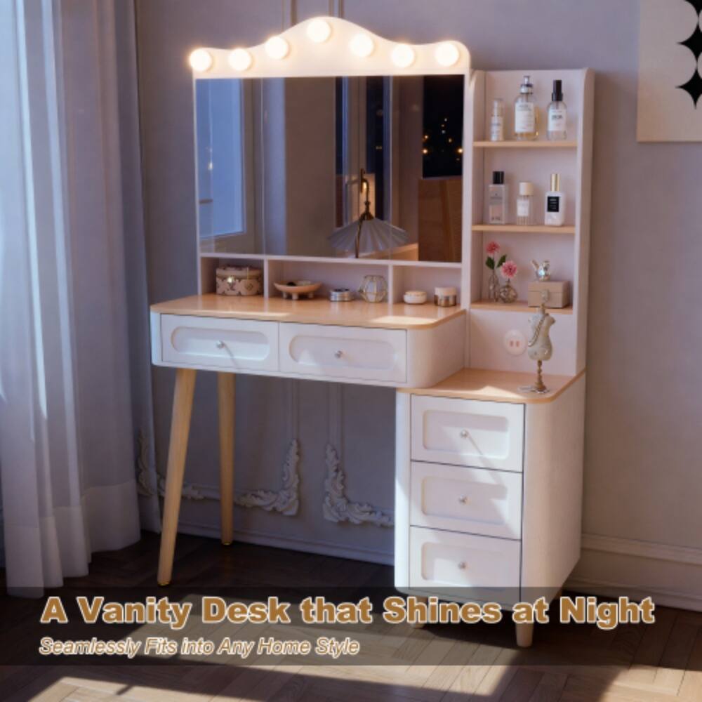 A Vanity Desk that Shines at Night Seamlessly Fits into Any Home Style