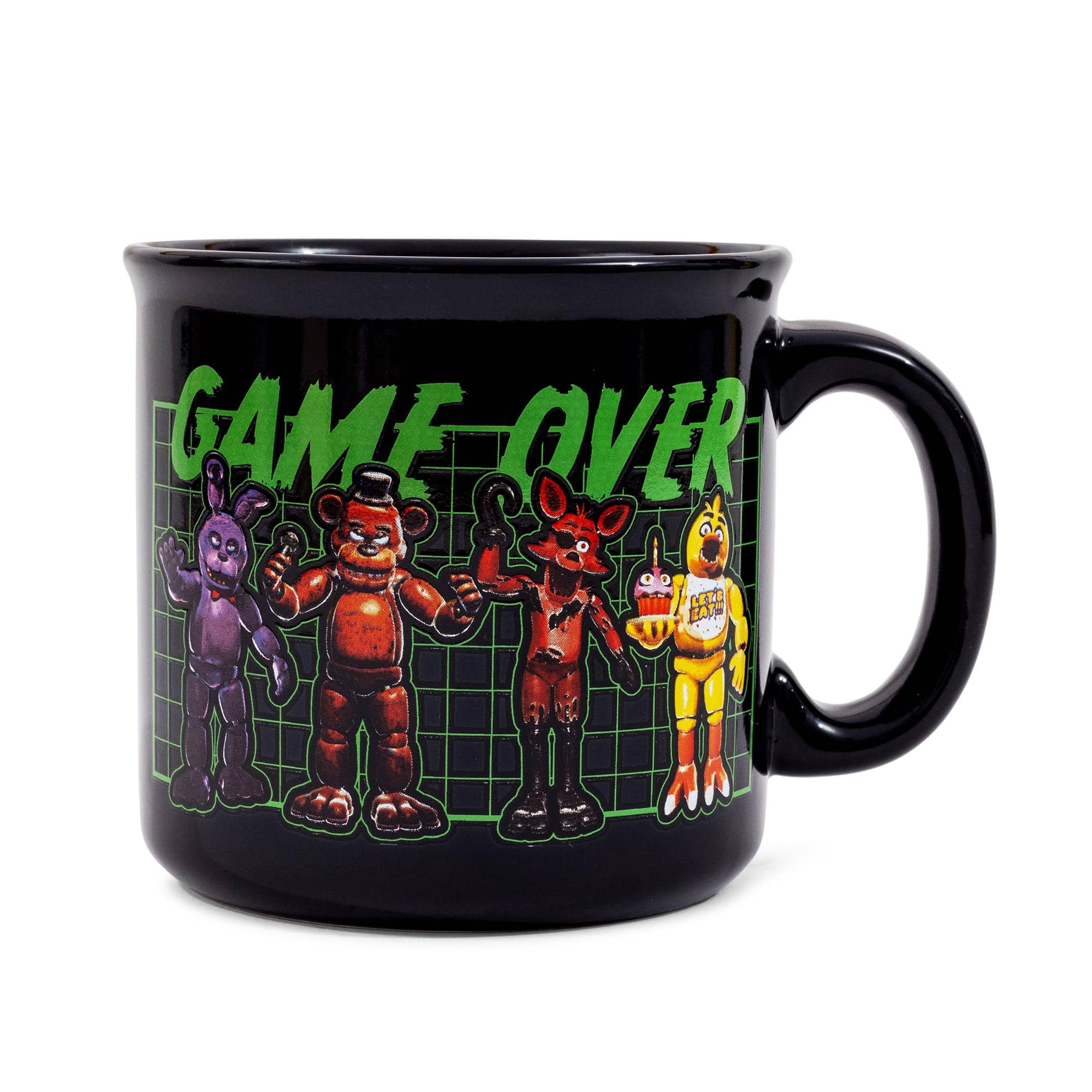 "Silver Buffalo - Five Nights At Freddy's ""Game Over"" Ceramic Camper Mug | Holds 20 Ounces - Black" price history on PriceWatchPro