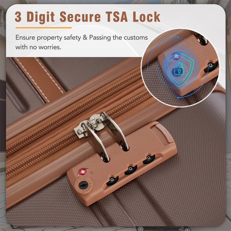 3 Digit Secure TSA Lock  
Ensure property safety & Passing the customs with no worries.