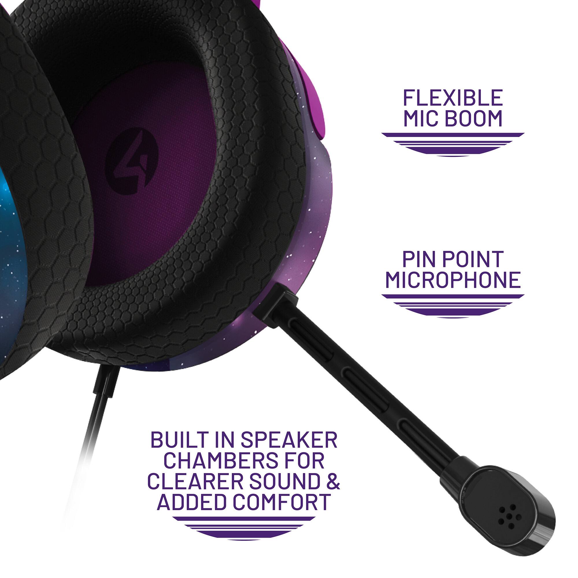 - FLEXIBLE MIC BOOM
- PIN POINT MICROPHONE
- BUILT IN SPEAKER CHAMBERS FOR CLEARER SOUND & ADDED COMFORT