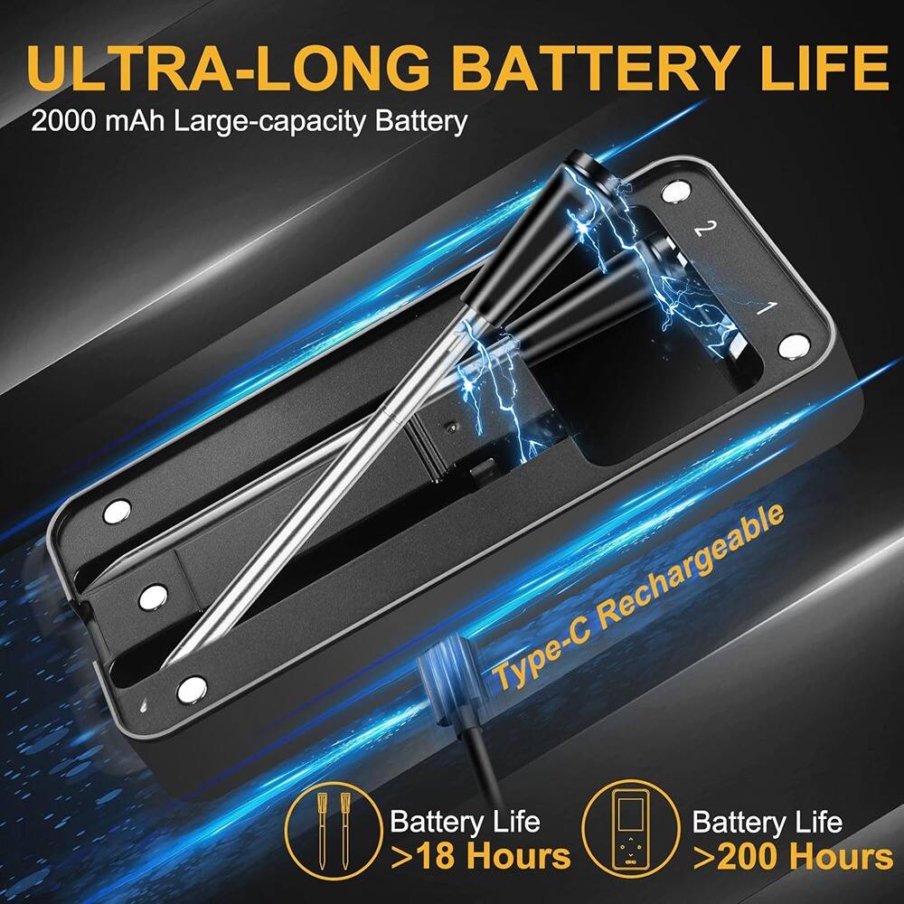 ULTRA-LONG BATTERY LIFE  
2000 mAh Large-capacity Battery  

Type-C Rechargeable  

Battery Life >18 Hours  
Battery Life >200 Hours