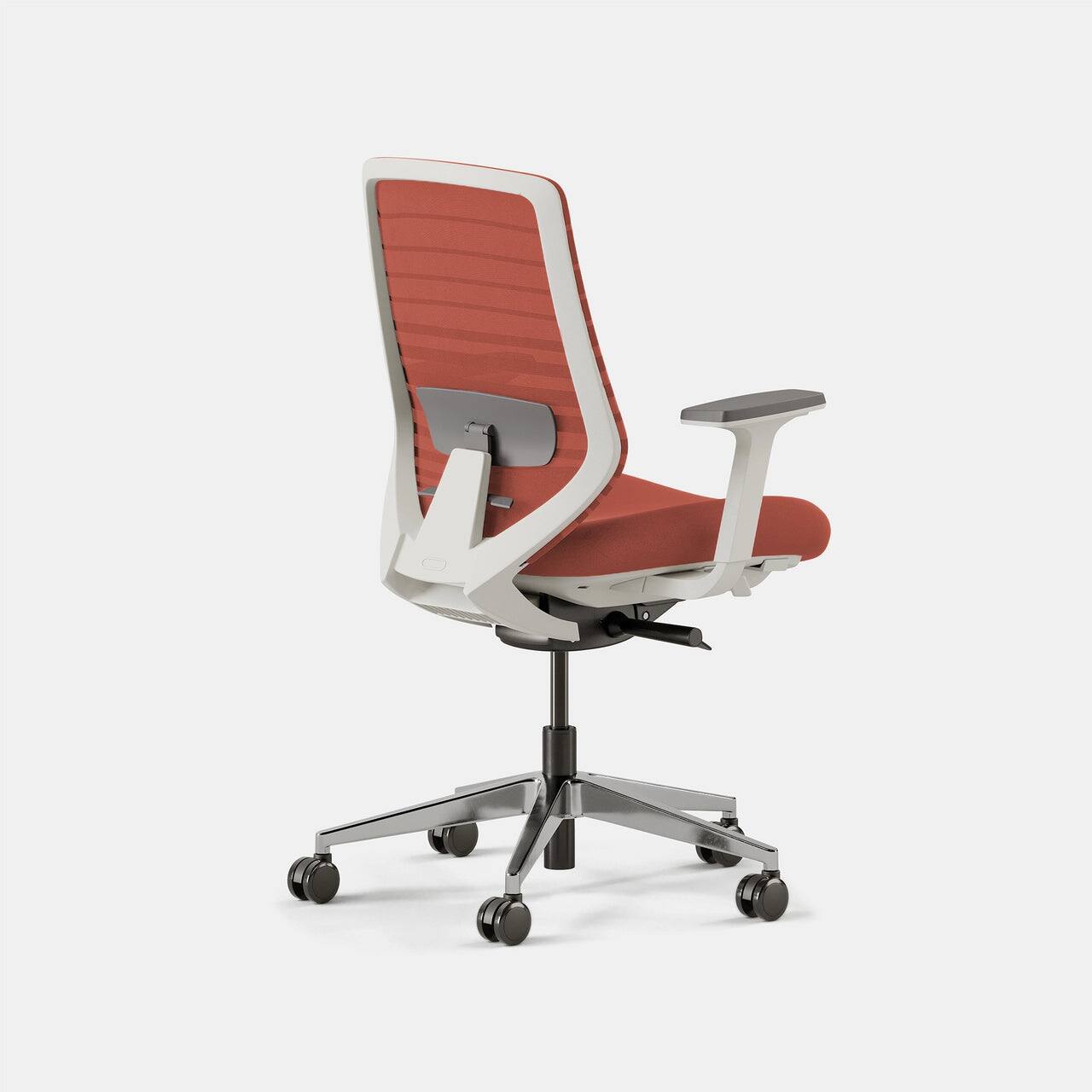 Left. Branch Furniture - Branch Ergonomic Chair – Adjustable Office Chair for All-Day Comfort with Lumbar Support and Recycled Mesh Back - Poppy.