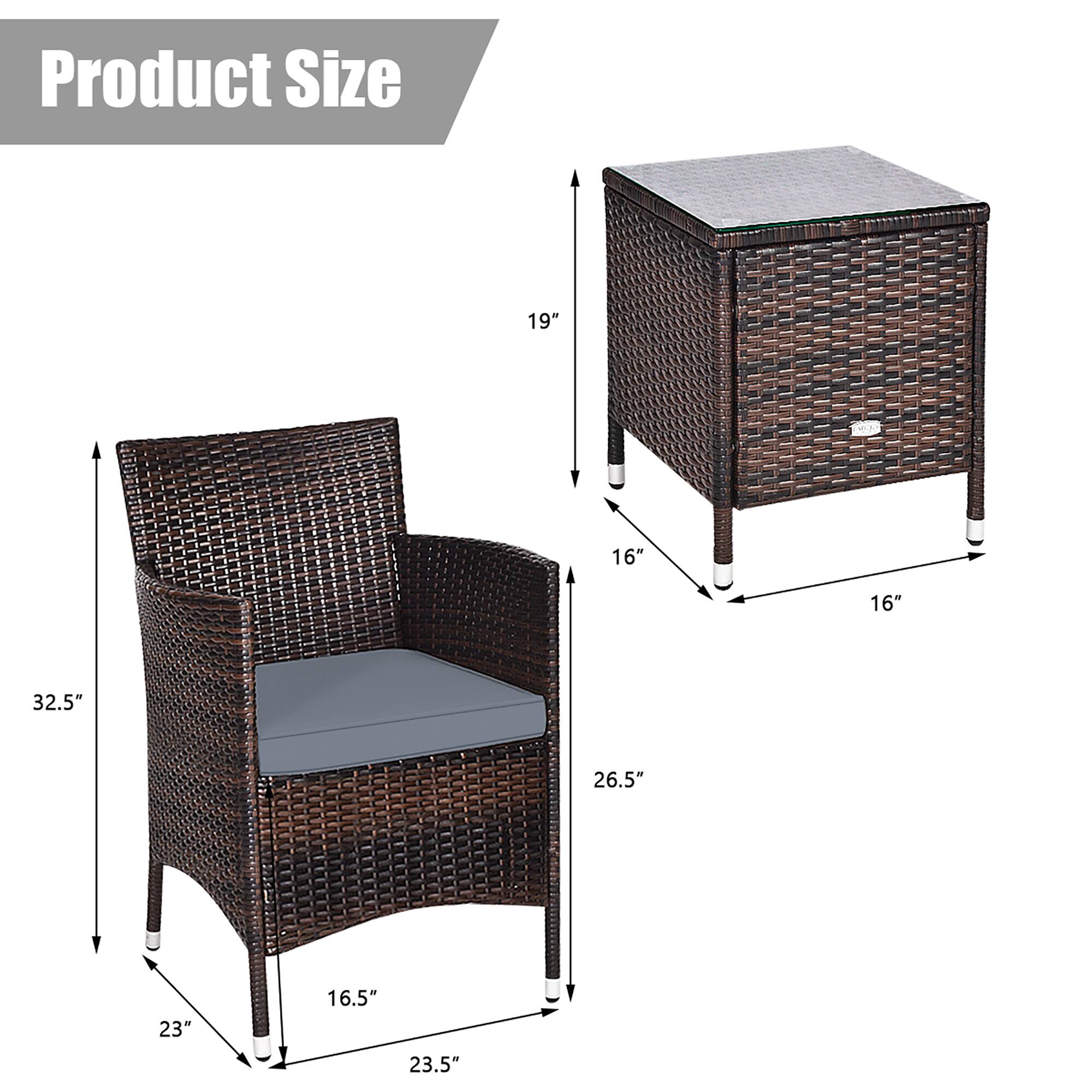Product Size: 19" x 16" x 16" x 32.5" x 26.5" x 23" x 16.5" x 23.5"