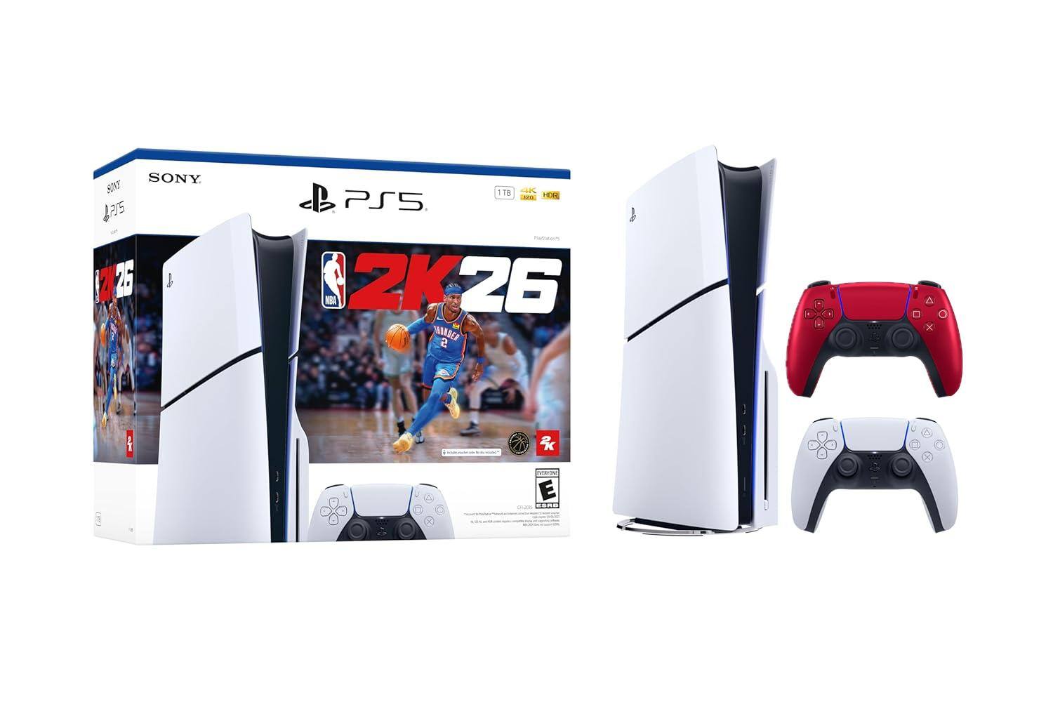 PlayStation 5 NBA2K26 Disc Console w/DualSense Wireless Controller Volcanic Red - PlayStation 5