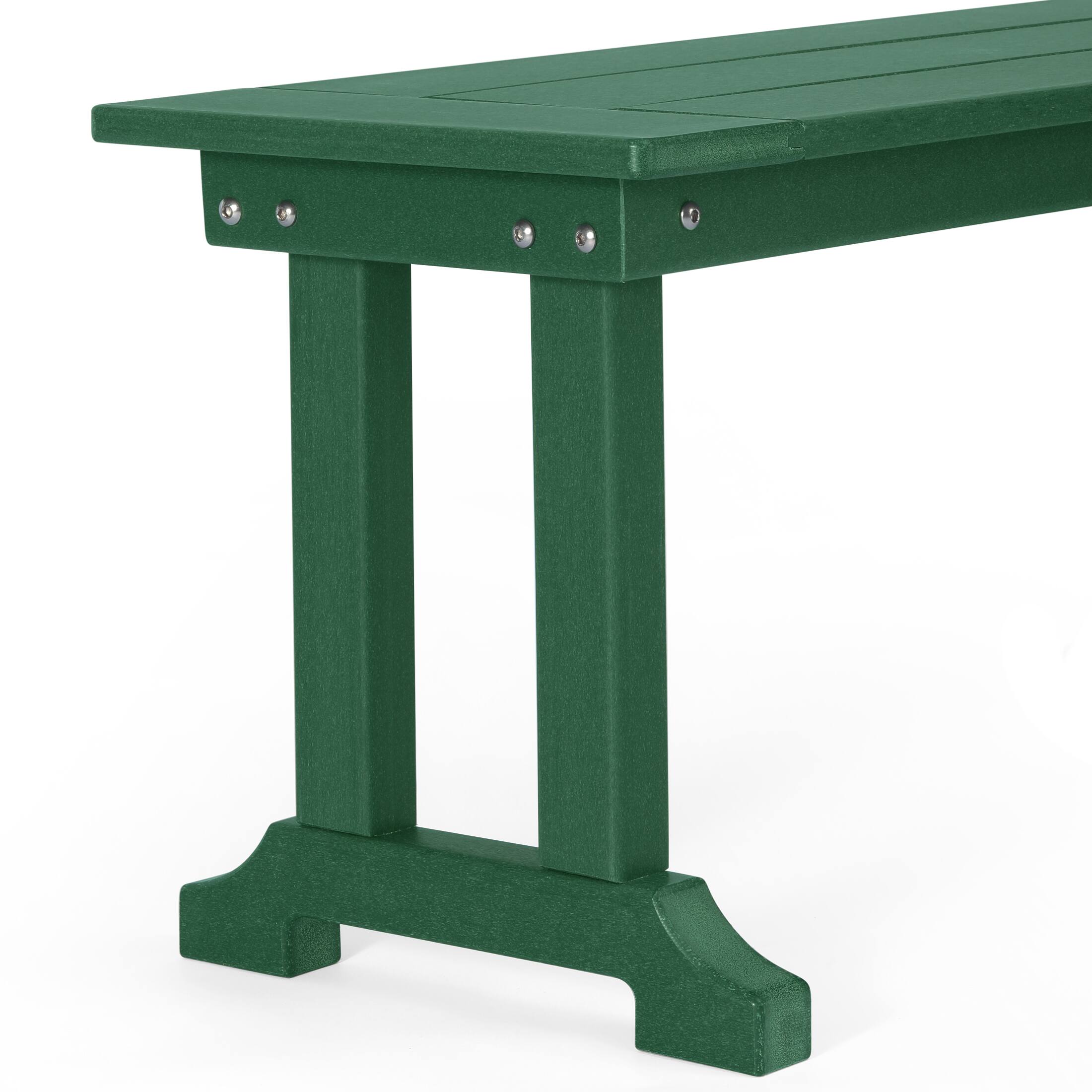Alt View 3. WestinTrends - WestinTrends Malibu 65" Outdoor Patio Trestle Dining Bench - Dark Green.