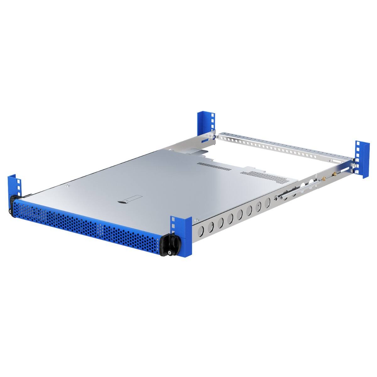 Front. RackSolutions - RackSolutions 1U Tool-less Universal Rail 28in Depth with Tool-less Wirebar - Quick Install Rack Mount for 4Post Racks - Metallic.