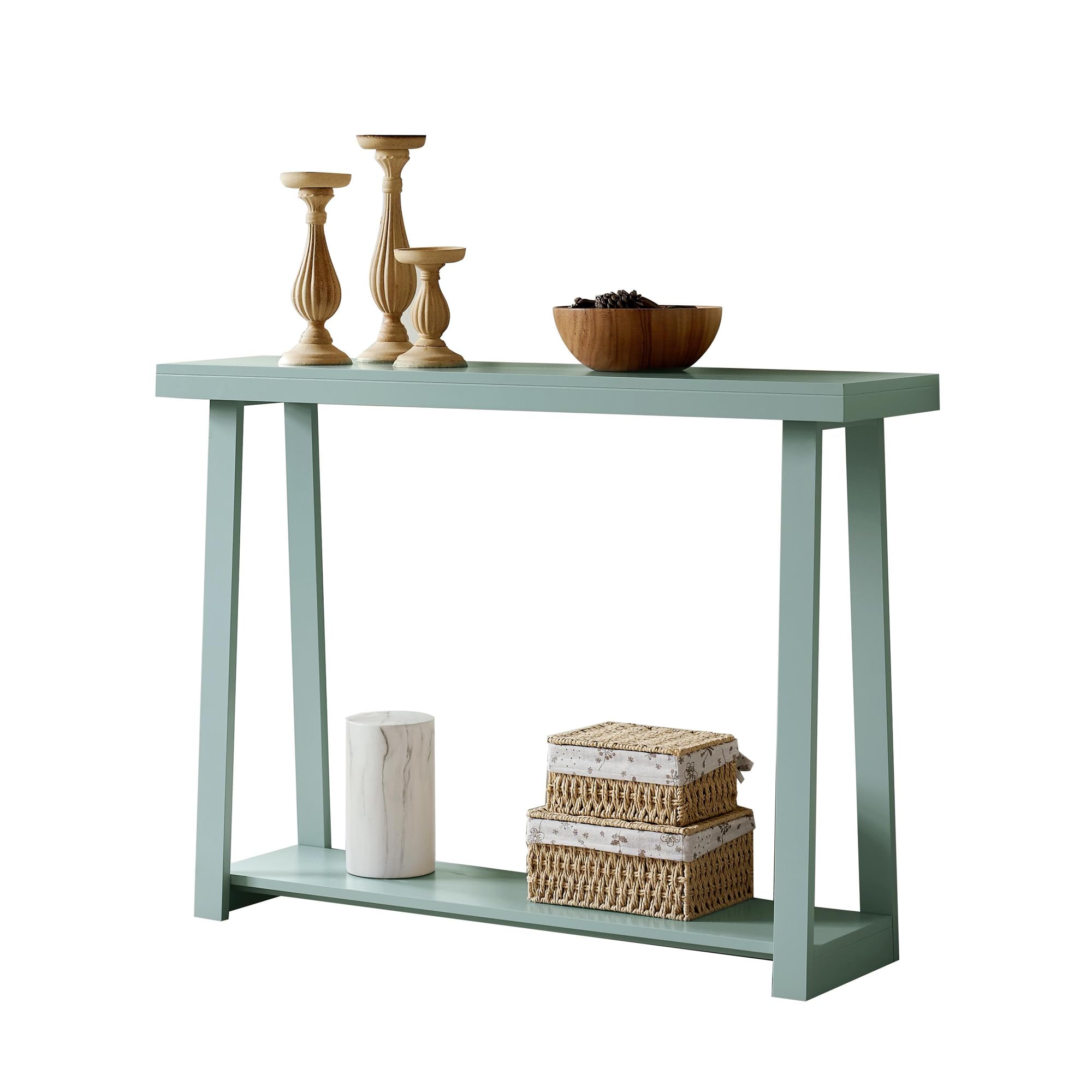 Alt View 1. Kings Brand Furniture - Kings Brand Furniture Emma Narrow Console Table with Lower Shelf - Light/Pastel Blue 451.