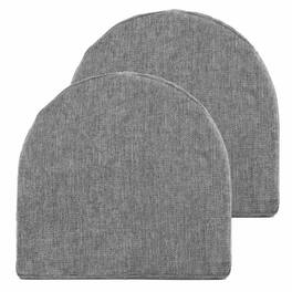 Sweet Home Collection - U-Shape Molded 100% High Density Memory Foam Chair Pads With Ties, 2-Pack - Gray