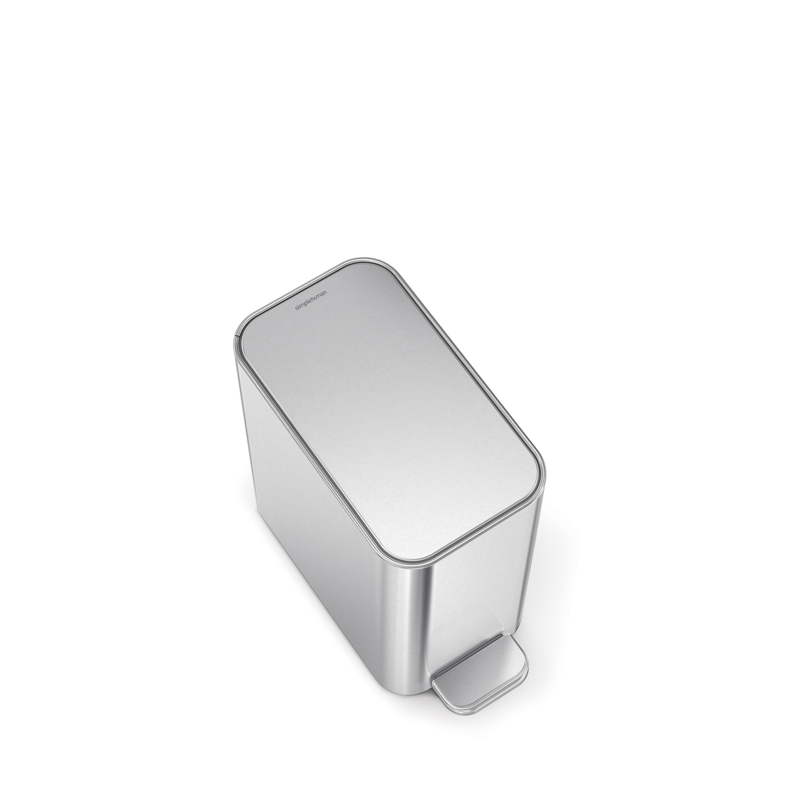 Alt View 5. simplehuman - 5L slim step can, brushed stainless steel - Brushed.