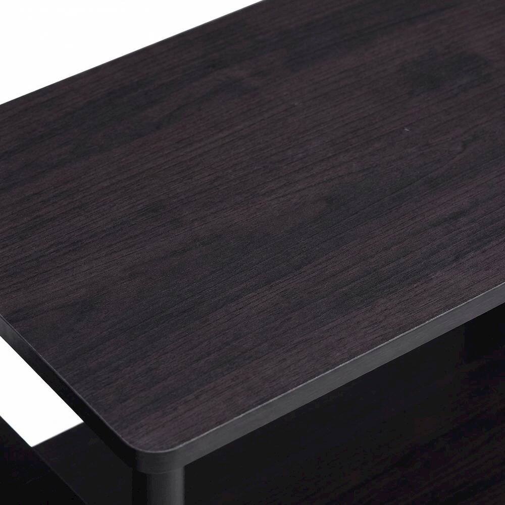 Alt View 1. FurniFact - Dark Walnut Furinno No Tools Entertainment Center with Spacious Storage - Dark Walnut.