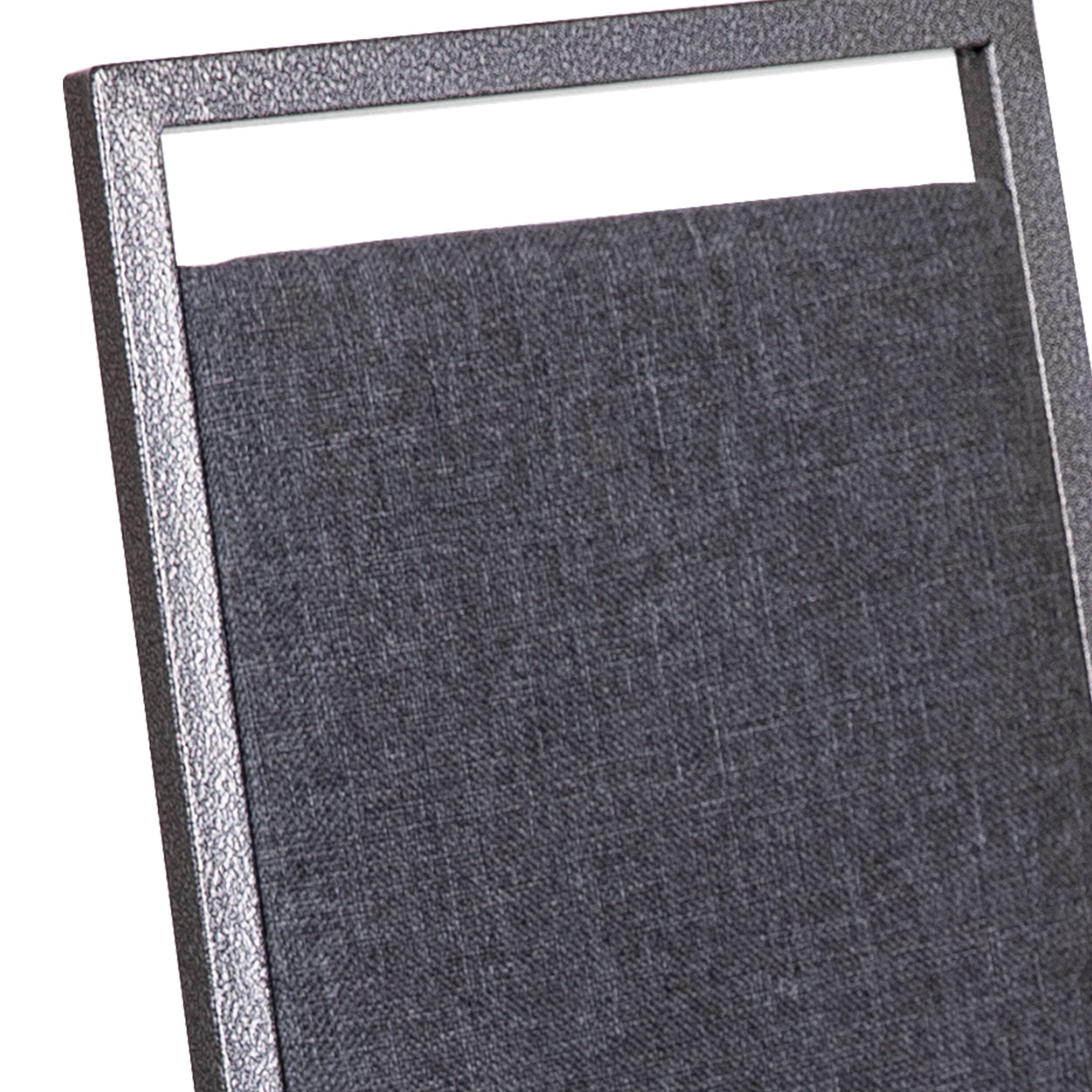 Alt View 10. Emma + Oliver - Square Back Banquet Stack Chair - Wedding Party Event Chair - Dark Gray Fabric/Silver Vein Frame.