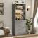 Front. Aheaplus - 80'' Tall Bookcase with 4 Wooden Drawers, 21.3'' Wide Storage Unit with Adjustable Shelves - Gray.