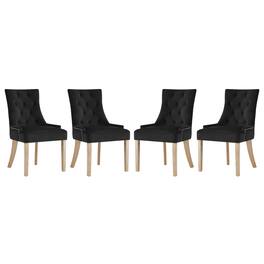 Pose Performance Velvet Dining Chair Set of 4 by Modway - Black