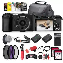Sony - a6700 Mirrorless Vlogger Camera With 16-50mm II Lens + 2 x 64GB Cards + More - Bundle