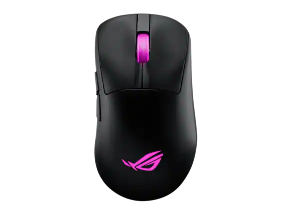 Front. ASUS - ASUS ROG Keris II Wireless Gaming Mouse, 64g, 42K DPI, ROG Switches, SpeedNova Wireless, Bluetooth - Black - Black.