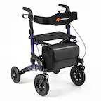 Front. Costway - Costway Rollator Walker for Seniors with Seat Mesh Backrest Spring Suspension Cane Holder - Purple + Black.