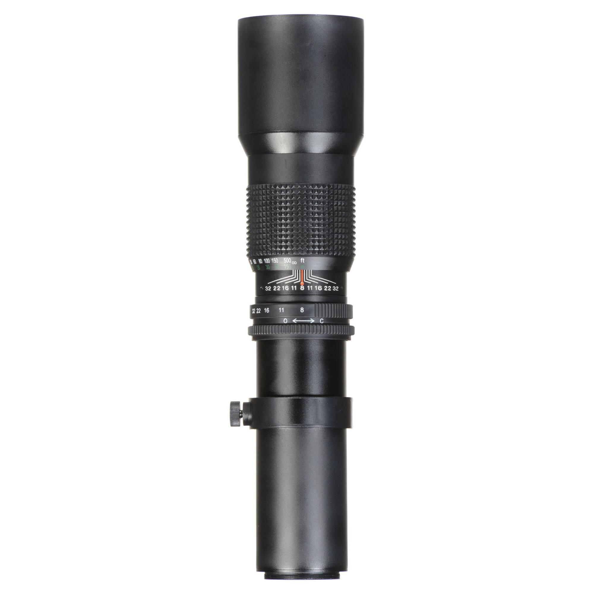 Left. Bower - High Defenition 500mm f/8.0 Preset Telephoto Lens Cameras - Black.