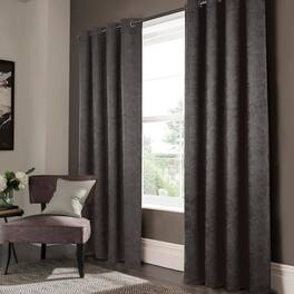 Olivia Gray - Lynx Matte Embossed Blackout Grommet Panel - 52"x95" - Black