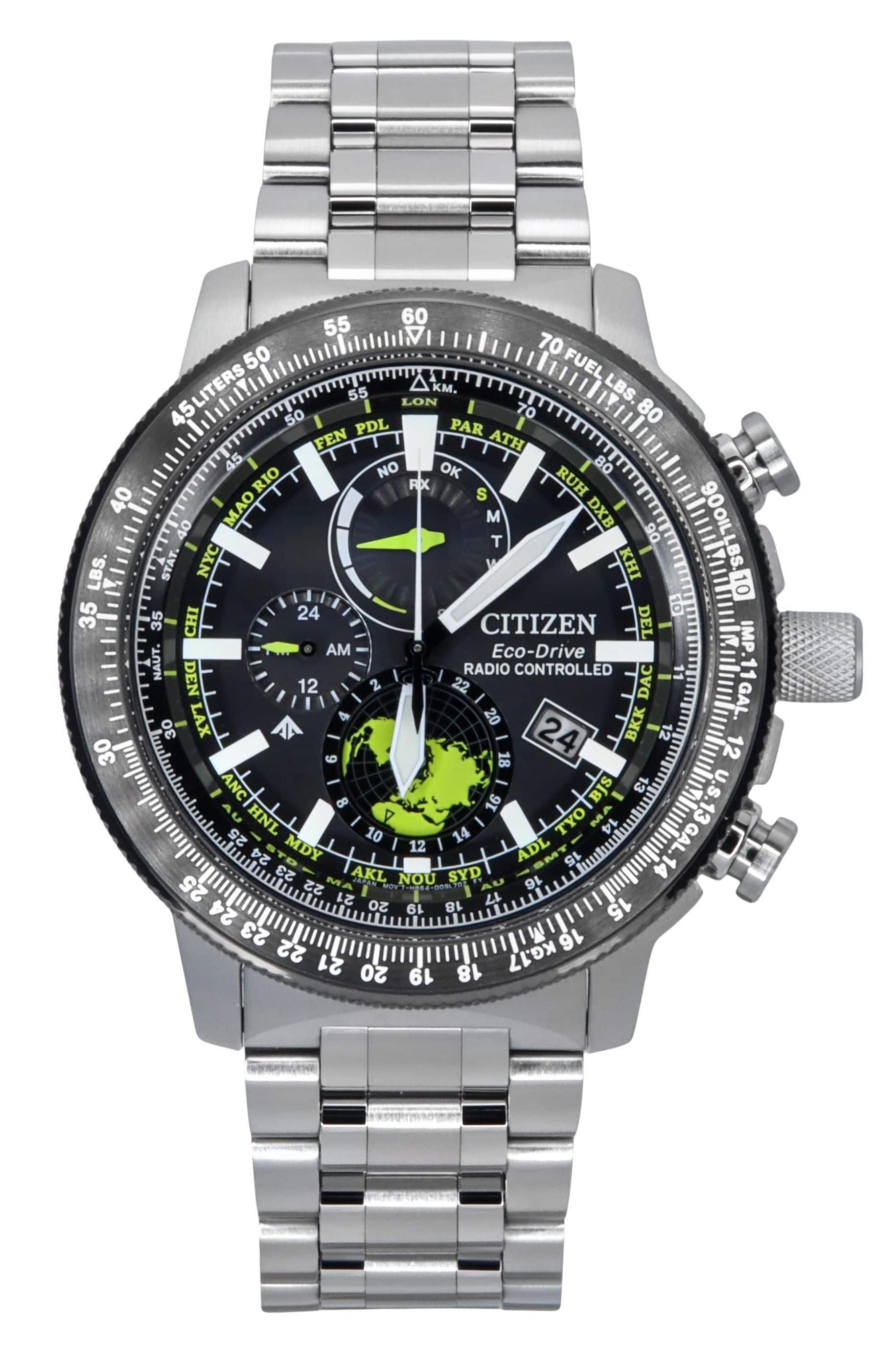 Citizen - Promaster Geo Trekker Stainless Steel Dial Eco-Drive BY3006-53E 200M Men's Pilot Watch - Black