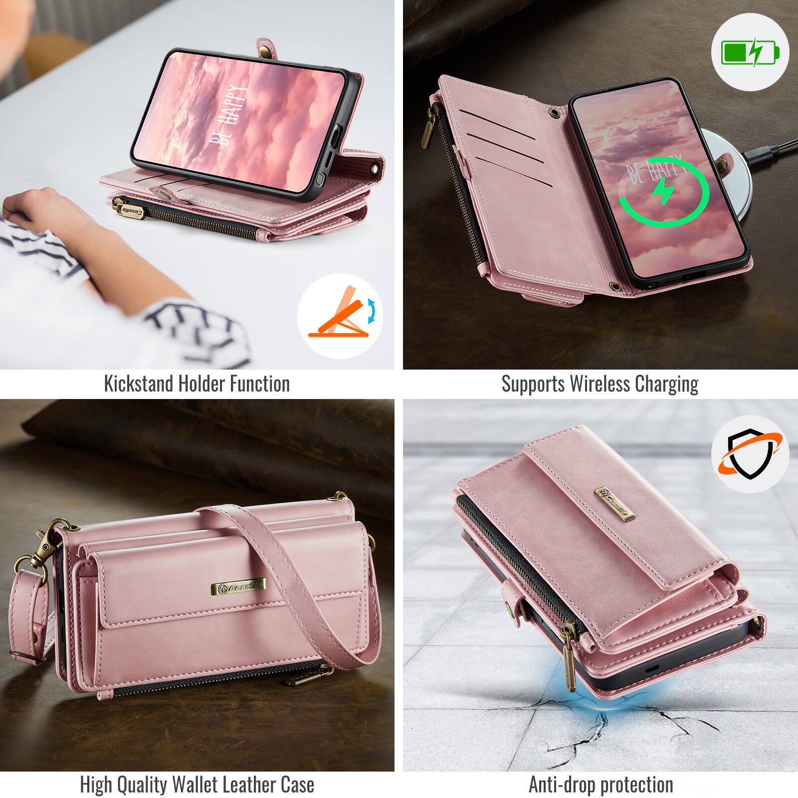 - Kickstand Holder Function
- Supports Wireless Charging
- High Quality Wallet Leather Case
- Anti-drop protection