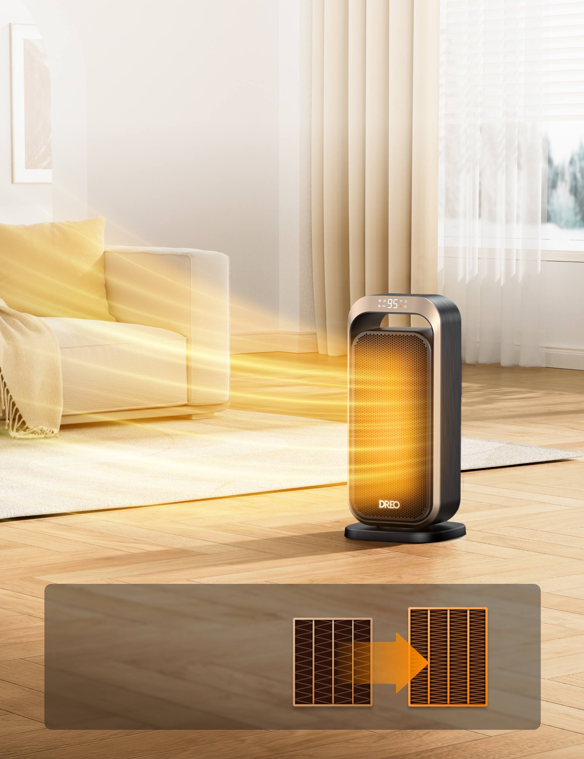 Dreo Space Heaters for Indoor Use, Atom One retailer Portable Heater with 70°Oscillation