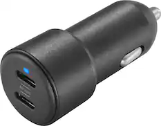 Front. Insignia™ - 40W Car Charger for Smartphones, Tablets and More - Black.