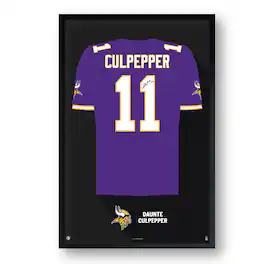 Sporticulture - Daunte Culpepper Minnesota Vikings Framed 14" x 20" Retired Jersey Art Print - Multicolor